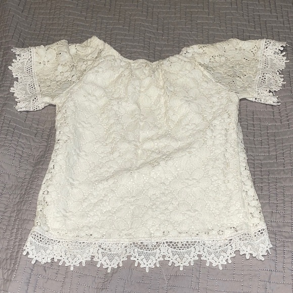 Charming Lace Kids Blouse - White - Picture 2 of 2